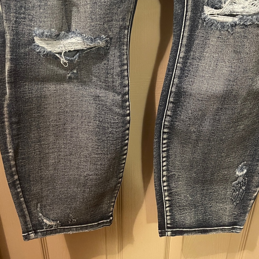 NWT Judy Blue Dark Wash Boyfriend fit High Waisted Distressed Jeans, Size 20W - Picture 4 of 8